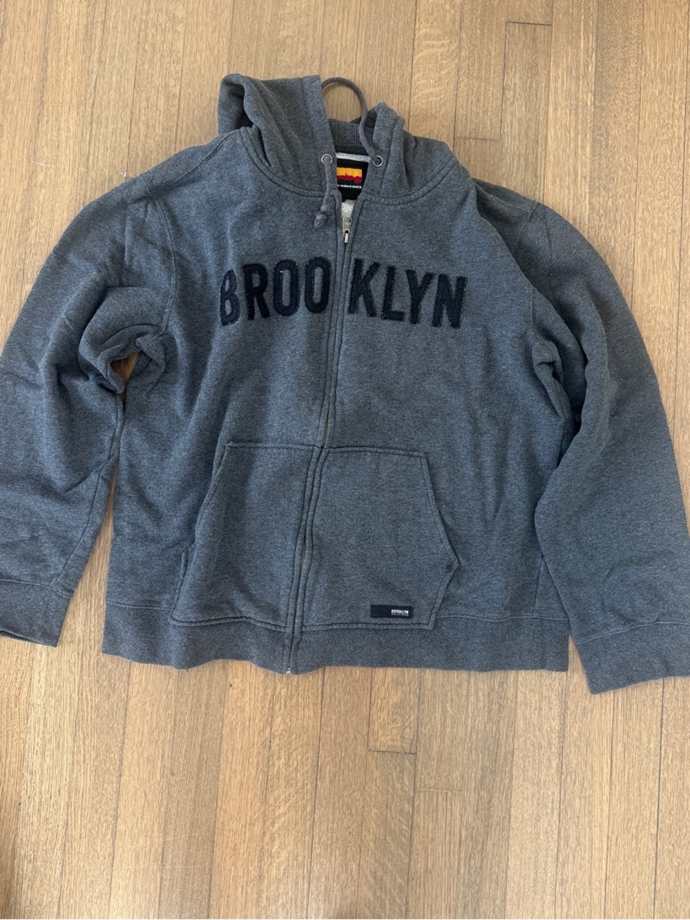 Brooklyn Industries Charcoal Gray Zip-Up Hoodie Jacket men’s large